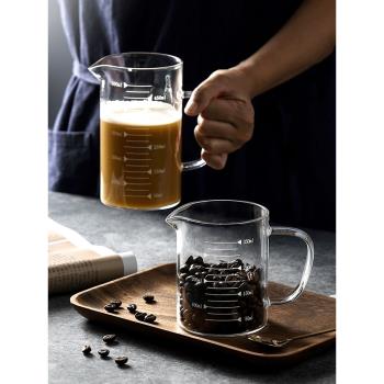 量杯帶刻度耐熱玻璃杯帶把手帶蓋家用烘焙微波爐加熱牛奶杯咖啡壺