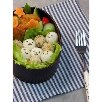 迷你小圓球飯團模具帶表情壓花器寶寶DIY球形米飯團壽司便當工具
