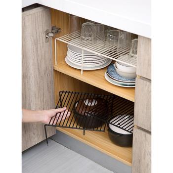 伸縮廚房用品置物架下水槽櫥柜碗碟架分層架子家用大全廚具收納架