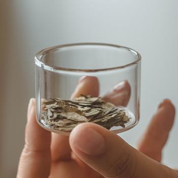 日式簡約迷你玻璃茶葉罐花茶密封罐竹木蓋收納玻璃罐家用旅行小罐