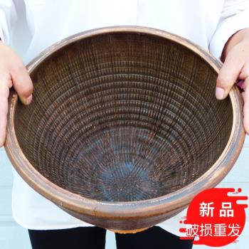 特大老式擂缽超大擂茶缽家用搗蒜器擂辣椒擂米糊傳統家用研磨器