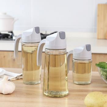 油壺 大容量家用玻璃大號油瓶廚房用品 自動開合帶蓋醬油醋調料瓶