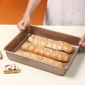 不沾涂層長方形烤盤烤箱用具烘焙工具多功能蛋糕卷面包餅干模具