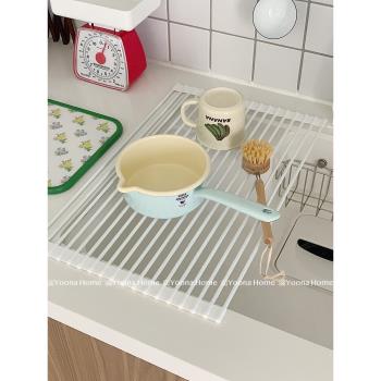 ins廚房家用可折疊硅膠水槽瀝水架碗碟收納置物架瀝水籃控水神器