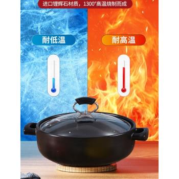 康舒火鍋店專用大容量陶瓷砂鍋燉鍋湯煲明火耐高溫電陶爐通用湯鍋