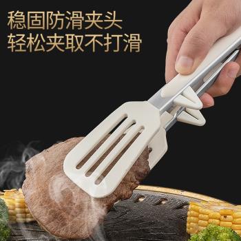 食品級矽膠烤肉夾子剪刀廚房不粘專用燒烤夾不銹鋼可站立燒烤夾子