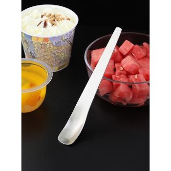 長柄甜品勺子304不銹鋼咖啡攪拌棒西瓜冰淇淋吃播雪糕專用異型勺