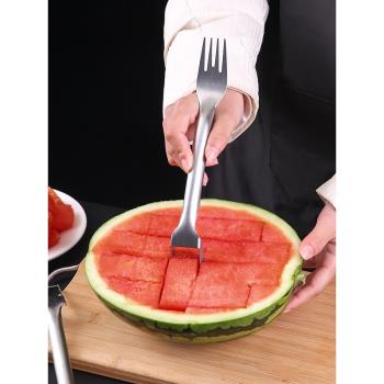切西瓜神器雙頭水果分割造型模具不銹鋼吃西瓜勺水果拼盤專用工具