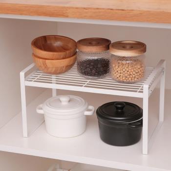 櫥柜內分層置物架廚房臺面鍋具碗盤收納家用分層隔板桌面儲物架子
