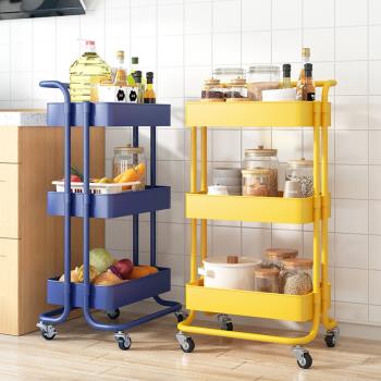 小推車置物架落地浴室廚房客廳移動多層蔬菜籃家用玩具收納儲物架