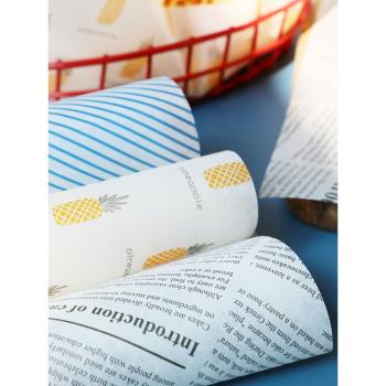 瑞典進口菠蘿防油紙漢堡三明治薯條炸雞小吃墊紙烘焙用紙吸油紙