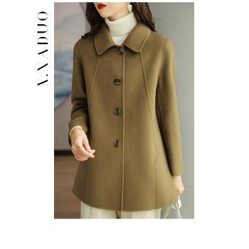 小個子短款雙面羊毛呢子外套時尚秋冬新款韓版修身雙面絨大衣高端