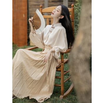 新中式旗袍2023新款高端小個子改良日常漢服元素馬面裙套裝女國風