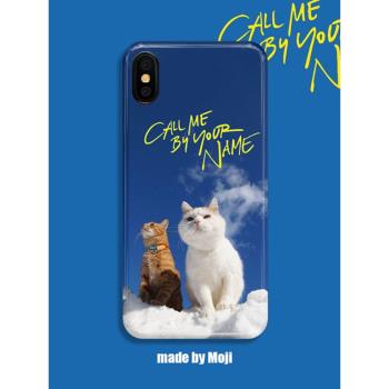 call me by my name貓咪iPhone11pro手機殼適用于8Plus/XR軟殼SE2 CMBYN 情侶貓貓可愛全包殼電影復古