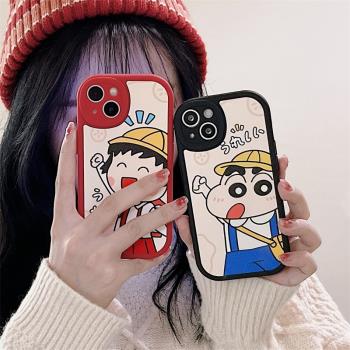 櫻桃小丸子蘋果13的手機殼16鏡頭全包iphone15promax卡通14情侶12小羊皮11個性趣味xsmax防摔xr蠟筆小新13pro