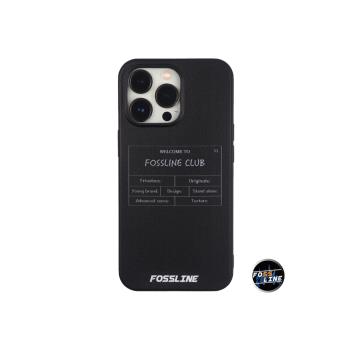 FOSSLINE標簽黑磨砂復古小眾創意簡約適用于iPhone14手機殼硅膠