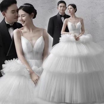 韓式情侶寫真高定內景蓬蓬婚紗