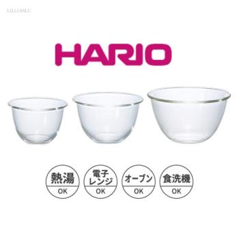 特價日本HARIO耐熱玻璃透明料理碗沙拉碗 深型打蛋盆果玻璃碗MXP