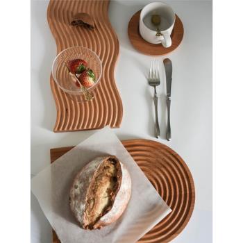 沃家無漆實木砧板切菜板日式壽司烘焙托板櫸木面包板家用拍照道具