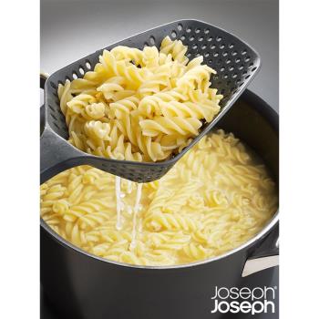 英國JosephJoseph硅膠漏勺大號廚房耐高溫油炸瀝水勺餃子意面撈勺