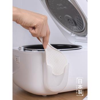 日本進口飯勺收納盒電飯煲吸盤飯勺座套裝不易沾米塑膠飯鏟收納架