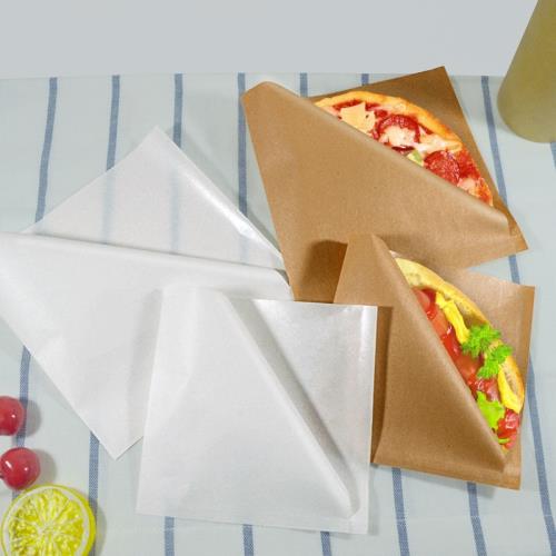 食品級防油白色牛皮紙袋三角袋三明治甜甜圈甜品手抓餅防水隨手包