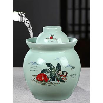 景德鎮陶瓷家用泡菜壇子醃酸菜鹹鴨蛋小號內蓋老式密封泡椒專用罐