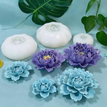 仿真牡丹花滴膠模具手工DIY水晶花朵裝飾香薰石膏手工皂硅膠磨具
