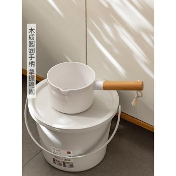日式水瓢廚房舀水勺家用塑料創意加深厚水舀子水漂摔不破櫸木勺子