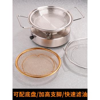 不銹鋼油炸網籃油渣過濾器瀝油神器雙耳網篩網架廚房家用濾油漏網