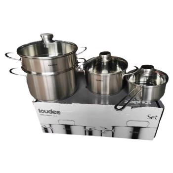 德國Loudee洛德304不銹鋼復合底鍋具4件套雙耳裝湯鍋燉鍋奶鍋廚房