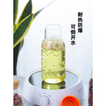 日式高顏值玻璃儲物瓶密封罐木塞瓶牛奶瓶咖啡豆儲存罐花茶瓶防潮