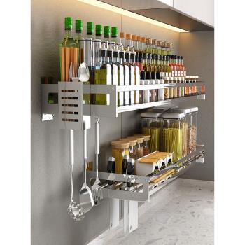 廚房置物架壁掛式多功能免打孔收納調味料墻上掛架子用品家用大全