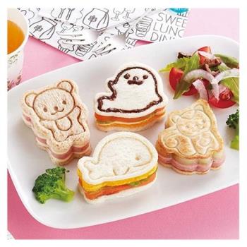 日本TORUNE三明治便當造型模具 海洋森林動物卡通三明治切模