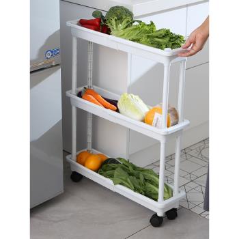 廚房縫隙收納架多功能夾縫零食蔬菜儲物架衛生間多層可移動置物架