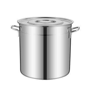 不銹鋼桶商用帶蓋不銹鋼湯桶加厚大容量大湯鍋家用油桶儲水桶圓桶