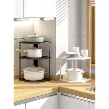 廚房轉角置物架柜內鍋調料架子下水槽雙層置物墻角多層櫥柜收納架