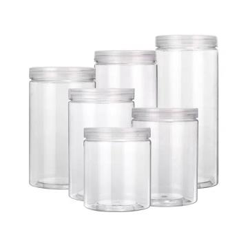 pet密封罐塑料透明材料加厚圓形食品級密封罐子堅果蜂蜜瓶