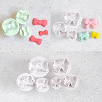 3D立體蝴蝶結領結塑料彈簧切模壓模 翻糖蛋糕餅干模塑料切模印模