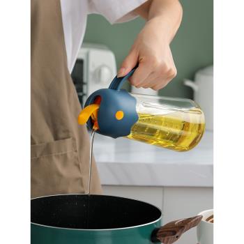 自動開合玻璃油壺不漏油廚房家用防漏油瓶油罐香油醬油醋壺調料盒