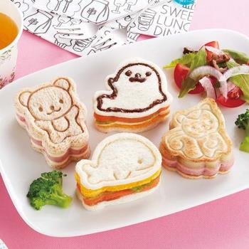 日本msa小海豚小海豹小松鼠小熊 迷你三明治面包壓模 兒童餅干模