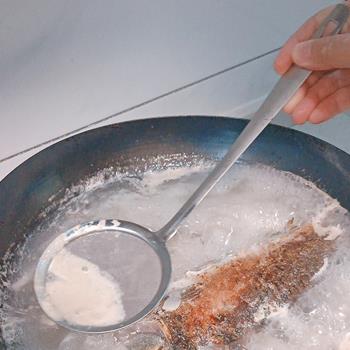 304不銹鋼濾油網勺子廚房烹飪用具漏勺煲湯火鍋撈油脂去油過濾網