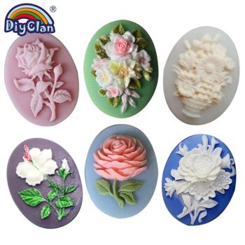 小花朵玫瑰花造型硅膠模具翻糖蛋糕裝飾巧克力花蕾兒黏土滴膠模型