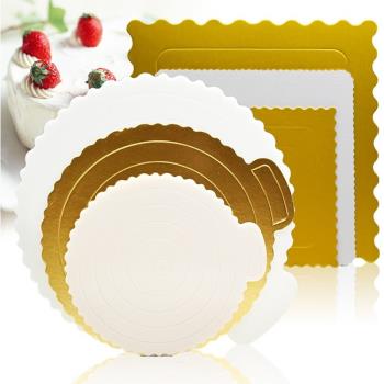 蛋糕墊金色蛋糕硬紙墊4寸6寸8寸10寸12圓形方形蛋糕底托白色紙托