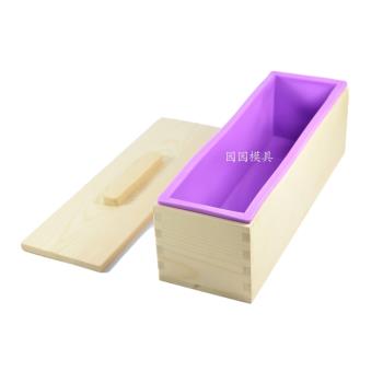手工皂矽膠模具冷制皂渲染肥皂吐司模大號1200克帶木盒蓋子三合一