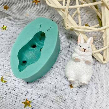 迷你小兔子軟糖硅膠翻糖蛋糕模具復活節 巧克力創意烘焙工具動物