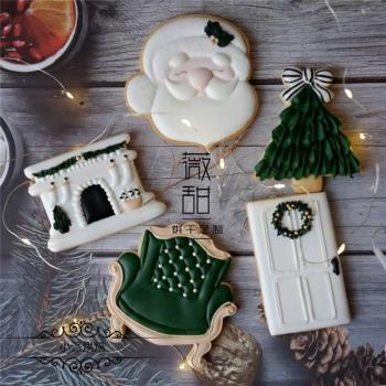 薇甜老師出品圣誕節新款圣誕老人糖霜餅干模具家用烘焙3d印模