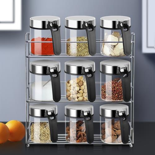 調料盒玻璃調味瓶套裝調料罐子胡椒粉鹽罐廚房用品收納瓶密封帶勺