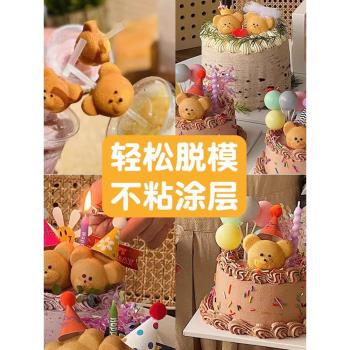 日式6連卡通小熊瑪德琳烤盤網紅飲品配件立體熊烤盤常溫蛋糕模具