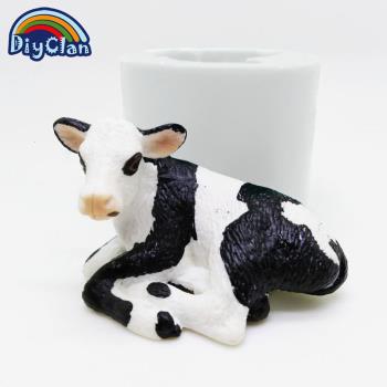 奶牛硅膠模具卡通動物巧克力烘焙裝飾 DIY手工皂香薰石膏模型擺件